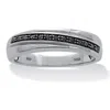 Palm Beach Jewelry .11 Tcw Men's Round Genuine Black Diamond Platinum-plated Sterling Silver Ring