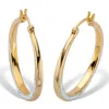 Palm Beach Jewelry 1/10 Cttw. 2 Sided Round Genuine Diamond 14k Gold Plated Hoop Earrings In White