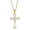 Palm Beach Jewelry 1/10 Cttw. Diamond Cross Pendant Necklace Gold-plated 18"-20"