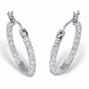 Palm Beach Jewelry 1/10 Cttw. Round Diamond 18k Gold-plated Sterling Silver Hoop Earrings In White