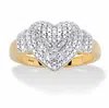 Palm Beach Jewelry 1/10 Cttw. Round Diamond Gold-plated Sterling Silver Heart-shaped Cluster Ring In White