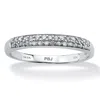 Palm Beach Jewelry 1/10 Tcw Diamond 10k White Gold Double Row Ring In White