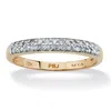 Palm Beach Jewelry 1/10 Tcw Diamond 10k Yellow Gold Double Row Ring In Yellow