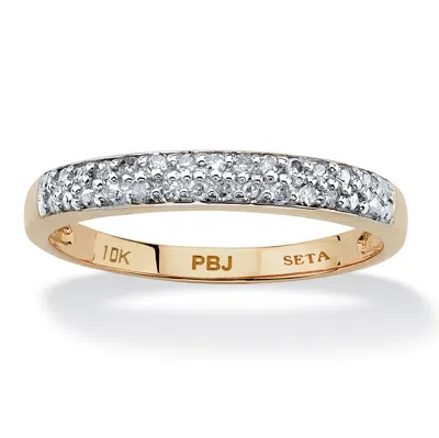 Palm Beach Jewelry 1/10 Tcw Diamond 10k Yellow Gold Double Row Ring