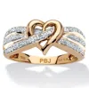 Palm Beach Jewelry 1/10 Tcw Diamond Crossover Heart Ring In Gold-plated Sterling Silver In White