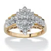 Palm Beach Jewelry 1/10 Tcw Diamond Marquise-shaped Step Ring In Gold-plated Sterling Silver In White