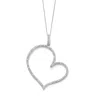 Palm Beach Jewelry 1/10 Tcw Diamond Platinum-plated Silver Heart-shaped Pendant And Rope Chain 18"