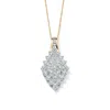Palm Beach Jewelry 1/10 Tcw Round Cut Genuine Diamond 10k Solid Gold Pendant Necklace, 18 Inch