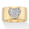 Palm Beach Jewelry 1/10 Tcw Round Diamond 18k Gold Plated Heart Ring In Yellow