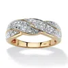 Palm Beach Jewelry 1/10 Tcw Round Diamond Braid Ring In 10k Gold In White