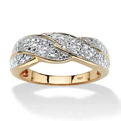 Palm Beach Jewelry 1/10 Tcw Round Diamond Braid Ring In 10k Gold In White
