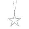 Palm Beach Jewelry 1/10 Tcw Round Diamond Star Necklace In Platinum-plated Sterling Silver 18"