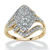 Palm Beach Jewelry 1/10 Tcw Round Diamond Swirled Cluster Ring In Solid 10k Gold In White