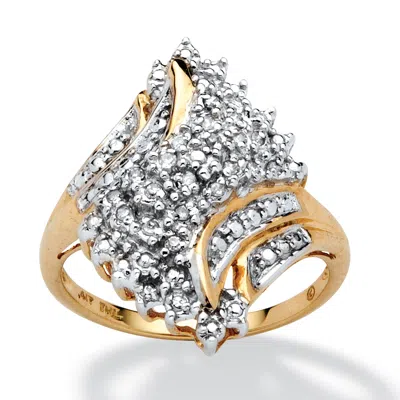 Palm Beach Jewelry 1/10 Tcw Round Diamond Swirled Ring In Solid 10k Gold In White