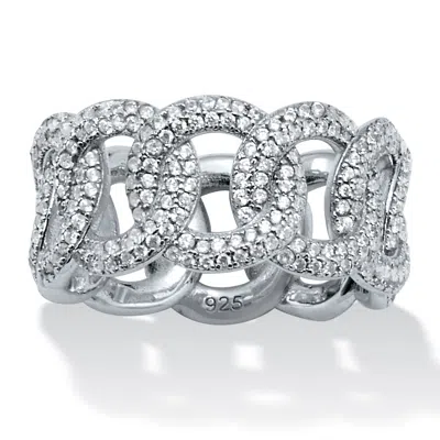 Palm Beach Jewelry 1.13 Tcw Cz Sterling Silver Eternity Circle Ring In White
