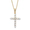 Palm Beach Jewelry 1.14 Cttw. Cubic Zirconia Gold-plated Silver Cross Pendant Necklace 16"-18"