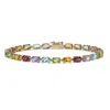Palm Beach Jewelry 11.89 Tcw Oval-cut Genuine Multi-gemstones 10k Yellow Gold Tennis Bracelet