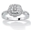 Palm Beach Jewelry 1/2 Tcw Round Diamond Cluster Halo Engagement Ring In 10k White Gold In White