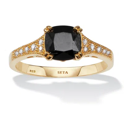 Palm Beach Jewelry .12 Tcw Spinel Gold-plated Sterling Silver Ring In Yellow