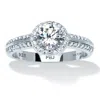 Palm Beach Jewelry 1.22 Tcw Cubic Zirconia Sterling Silver Halo Ring In White