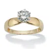 Palm Beach Jewelry 1.25 Tcw Round Cubic Zirconia Solitaire Ring In 10k Yellow Gold In White