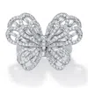 Palm Beach Jewelry 1.28 Cttw. Baguette-cut And Round Cubic Zirconia Platinum-plated Butterfly Ring