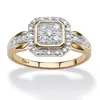 Palm Beach Jewelry 1/3 Tcw Round Diamond Square Halo Ring In Solid 10k Gold In White