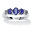 Palm Beach Jewelry 1.31 Tcw Genuine Sapphire Sterling Silver Ring In White