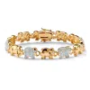 Palm Beach Jewelry 1.32 Tcw Pave Cubic Zirconia Elephant-link Charm Bracelet In 18k Gold-plated 8"