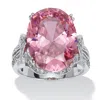 Palm Beach Jewelry 13.24 Tcw Simulated Pink Tourmaline Cubic Zirconia Platinum-plated Cocktail Ring In Pink