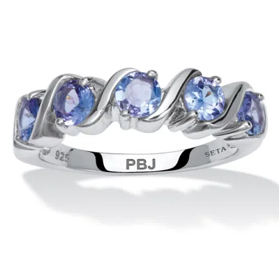 Palm Beach Jewelry 1.33 Tcw Purple Tanzanite Sterling Silver Ring In White