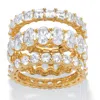 Palm Beach Jewelry 13.56 Cttw. Multi-cut Cubic Zirconia Gold-plated 3-piece Eternity Ring Set