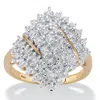 Palm Beach Jewelry 1/4 Cttw. Round Diamond 18k Gold-plated Sterling Silver Cluster Ring In White