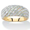 Palm Beach Jewelry 1/4 Tcw Diamond 14k Gold/silver Dome Ring In Yellow