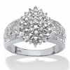 Palm Beach Jewelry 1/4 Tcw Diamond Platinum-plated Silver Ring In White