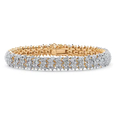 Palm Beach Jewelry 1/4 Tcw Diamond Snake-link Bracelet 18k Gold-plated