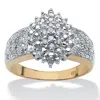 Palm Beach Jewelry 1/4 Tcw Round Diamond 18k Gold-plated Sterling Silver Marquise-shaped Ring In White