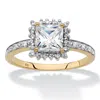 Palm Beach Jewelry 1.46 Cttw. 18k Gold-plated Silver White Sapphire Diamond Accent Halo Ring
