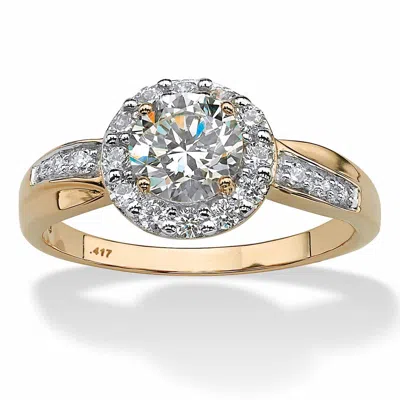 Palm Beach Jewelry 1.48 Tcw Cubic Zirconia 10k Yellow Gold Engagement Anniversary Ring In White