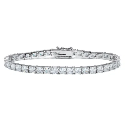 Palm Beach Jewelry 14.80 Tcw Princess Cut Cubic Zirconia Silvertone Tennis Bracelet 7-inch