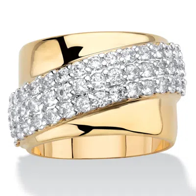 Palm Beach Jewelry 1.49 Tcw Cubic Zirconia Gold-plated Ring In Yellow