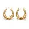 Palm Beach Jewelry 14k Gold Shrimp-style Ultra-lightweight Hoop Earrings Nano Diamond Resin Filled
