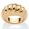 Palm Beach Jewelry 14k Gold Ultra-lightweight Nano Diamond Resin Filled Shrimp-style Dome Ring In Yellow