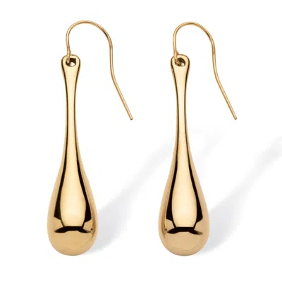 Palm Beach Jewelry 14k Gold Ultra-lightweight Nano Diamond Resin Filled Teardrop Earrings