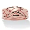Palm Beach Jewelry 14k Rose Gold-plated Commitment Symbol Puzzle Ring In Multi
