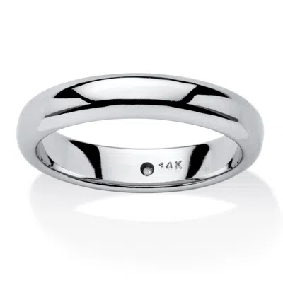 Palm Beach Jewelry 14k White Gold Ultra-lightweight Wedding Band Nano Diamond Resin Filled
