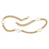 Palm Beach Jewelry 14k Yellow Gold-plated Sterling Silver Open Heart Station Ankle Bracelet 10"
