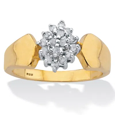 Palm Beach Jewelry 1/5 Cttw. Marquise Style Diamond 18k Gold Plated .925 Silver Engagement Ring In White
