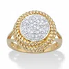 Palm Beach Jewelry 1/5 Cttw. Round Diamond Gold-plated Sterling Silver Banded Halo Cluster Ring