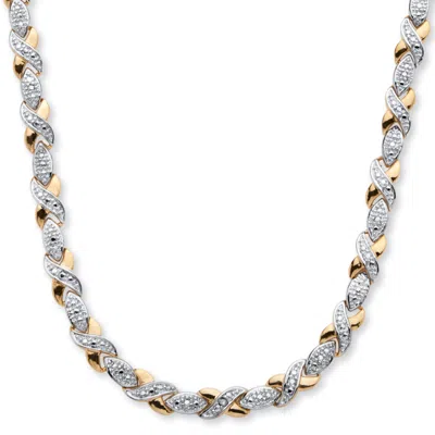 Palm Beach Jewelry 1/5 Tcw Diamond X And O Necklace In 18k Gold-plated